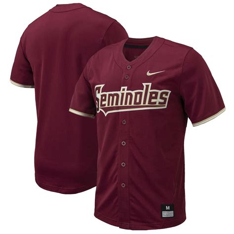 men's nike garnet florida state seminoles replica full-button baseball jersey|fsu baseball hats.